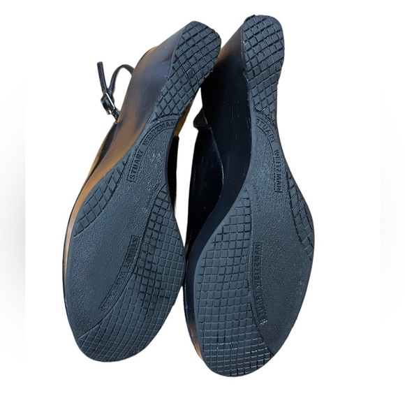 Stuart Weitzman Black Slingback Platform Wedge Heels Size 5.5 - Picture 6 of 9